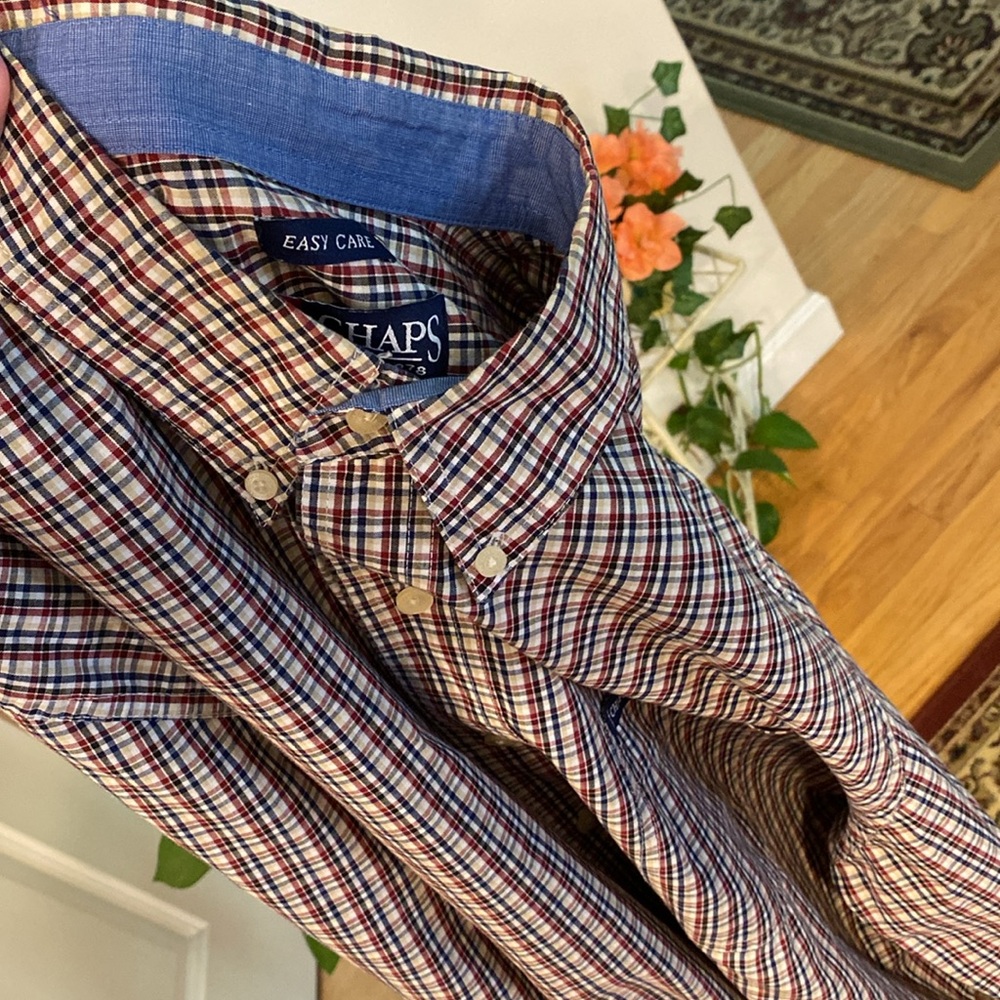 Chaps Long Sleeve Button Down Shirt Large Easy Care - Picture 13 of 13